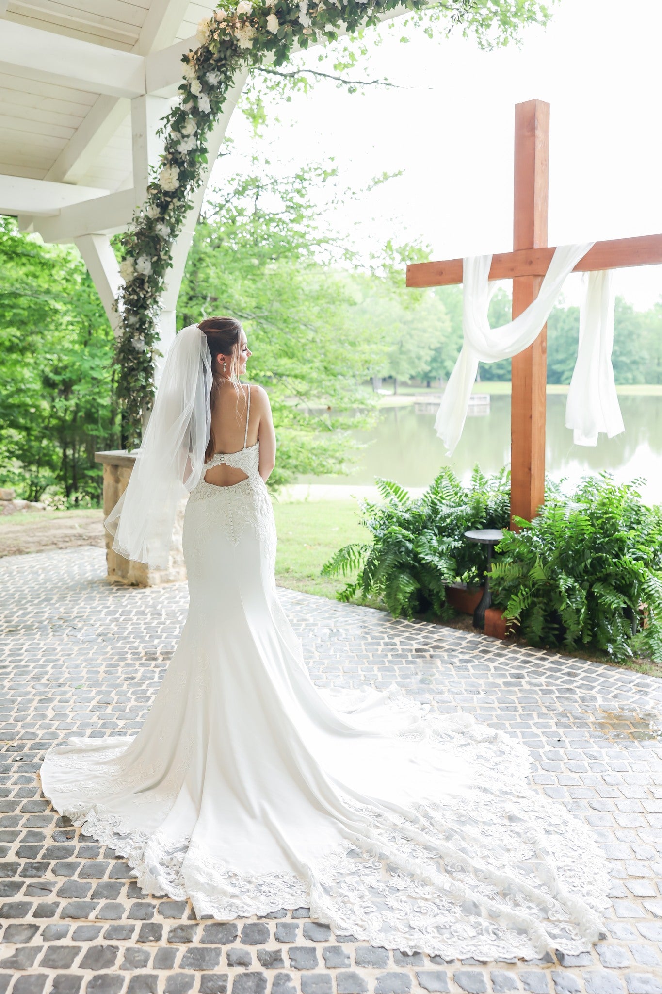 Spacious ceremony area with scenic backdrop at Brookwood Venue.