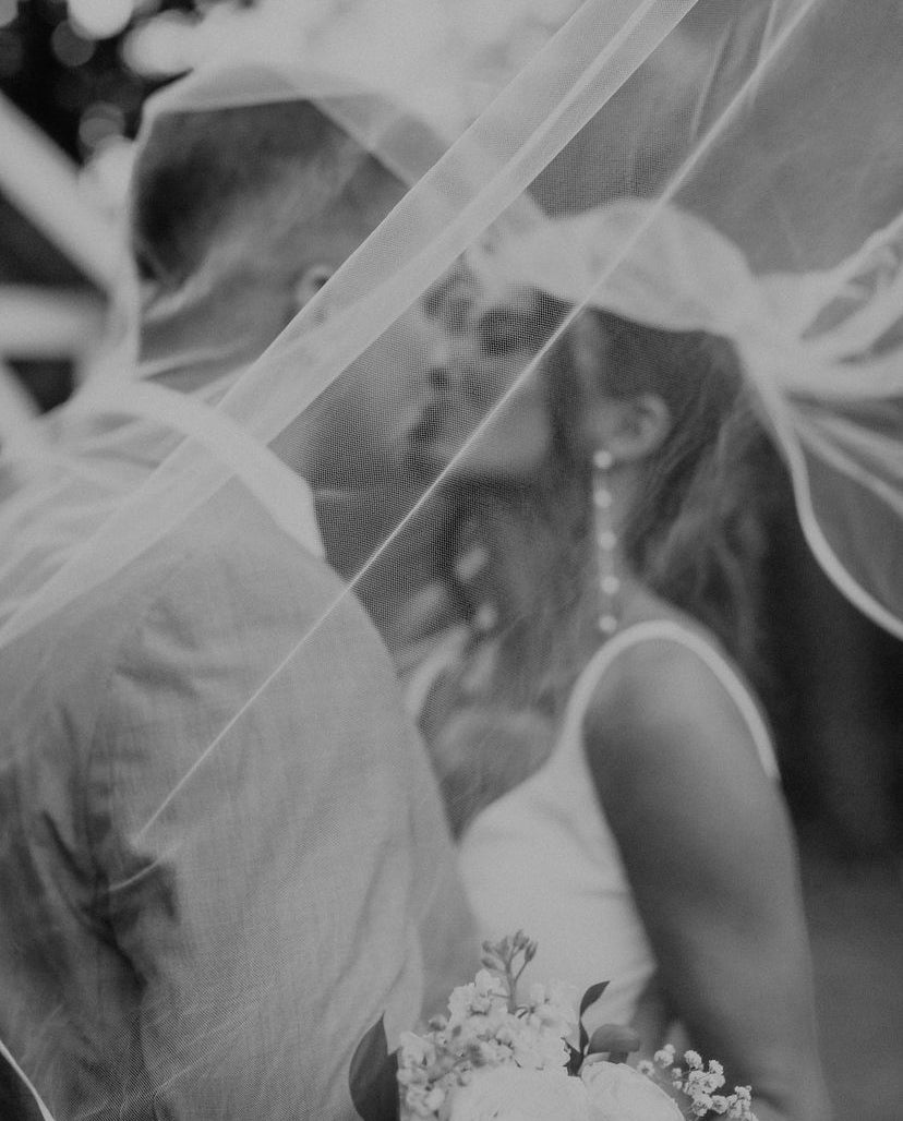 intimate wedding portrait with natural scenery at Brookwood Venue near Oxford, MS.