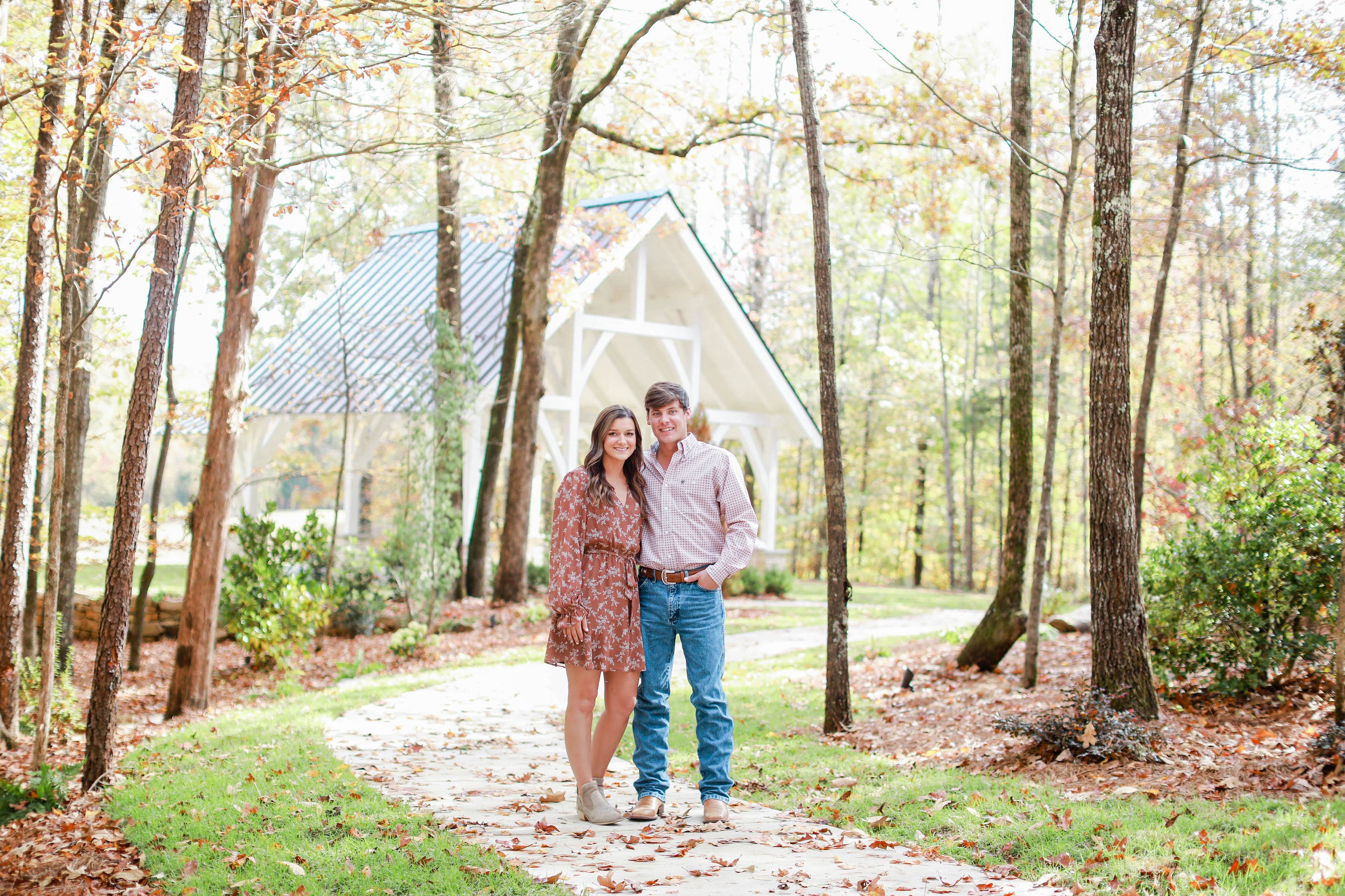 Romantic engagement session at Brookwood Venue in North Mississippi.